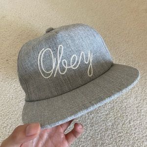 Obey Heathered Gray Snapback Hat Cap